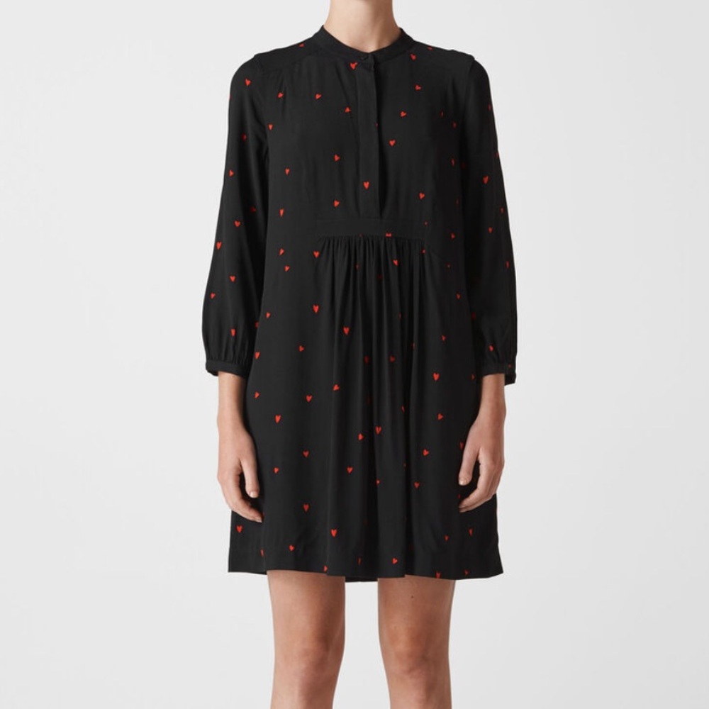 Whistles Mia Black Heart Print Dress